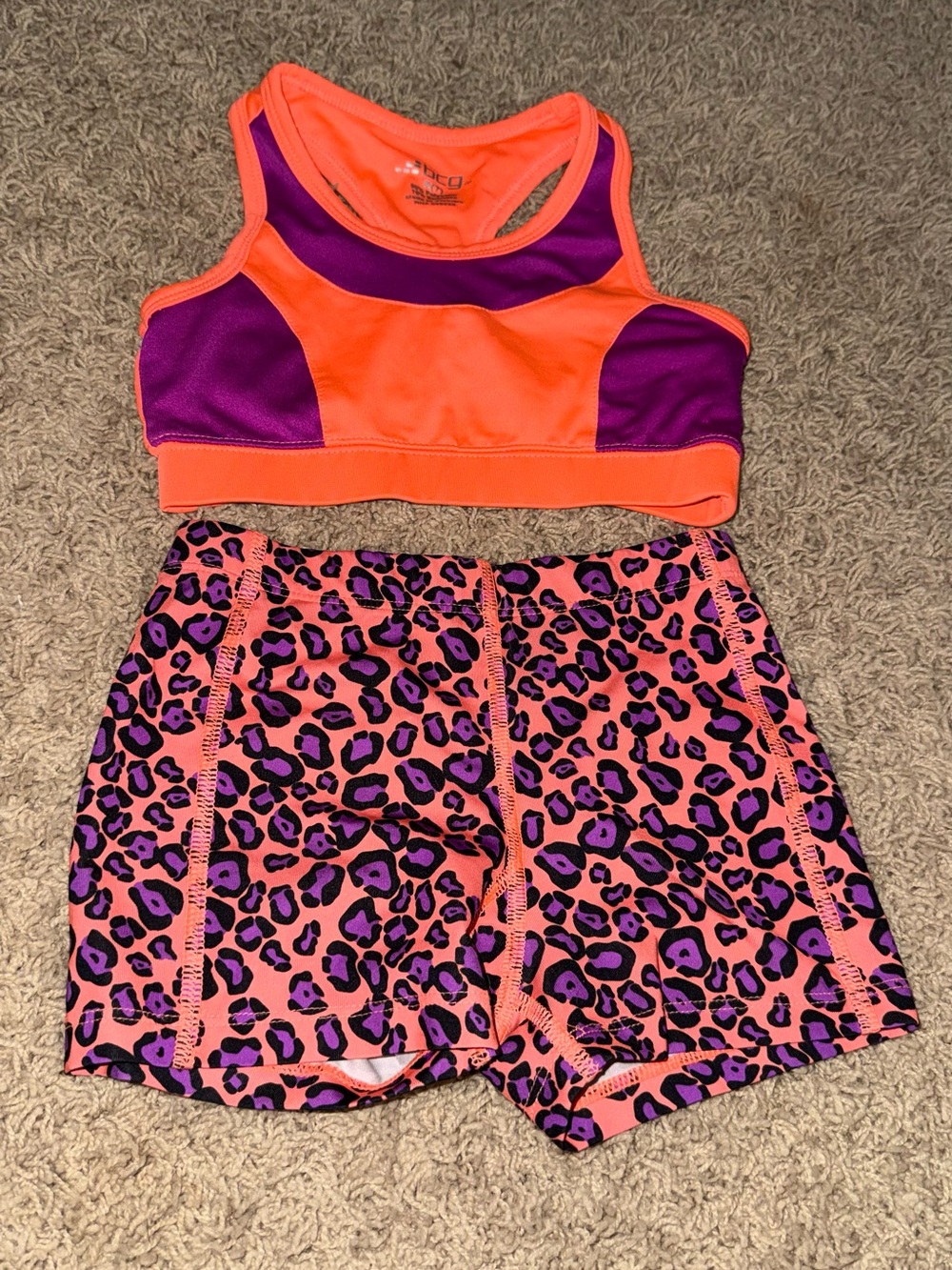 bcg Neon Orange and Purple Sports Bra